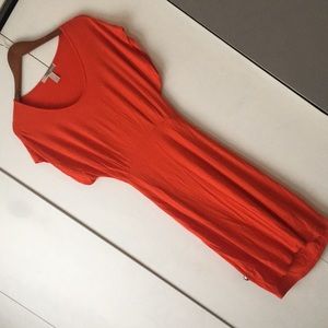F21 Orange Cutout Back Dress